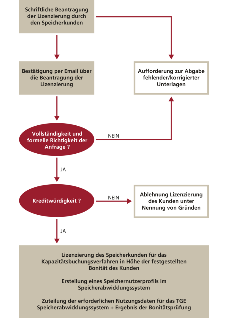 Ablauf der Lizenzierung als Kunde beim Trianel Gasspeicher Epe